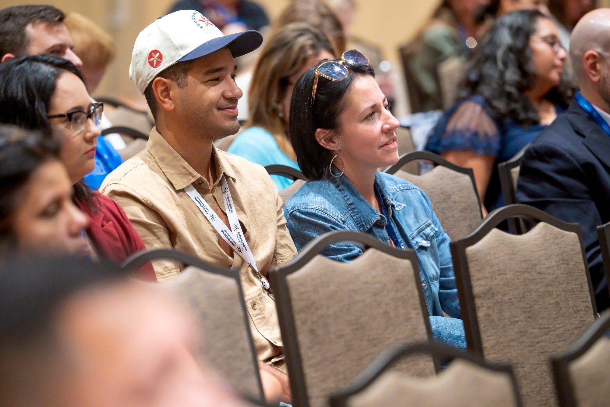 Real estate professionals listening during JMan's AI keynote at the Florida Realtors Convention